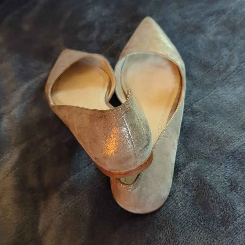 Marc Fisher Pointed Toe D'Orsay Flats in Beige